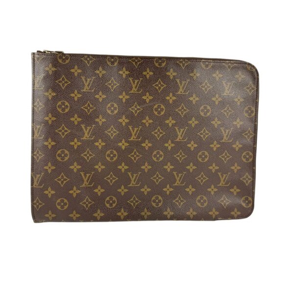 LOUIS VUITTON Monogram Poche Documents 38 Clutch Bag Brown - Picture 1 of 13